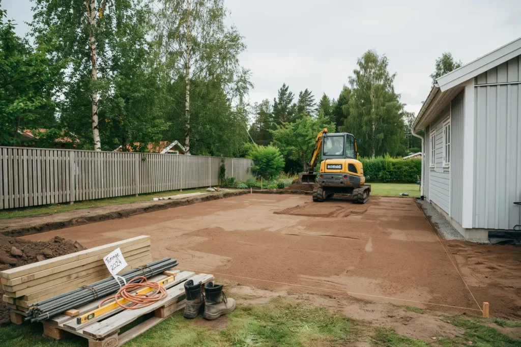 schakt och f rberedande markarbete f r attefallshus i turinge
